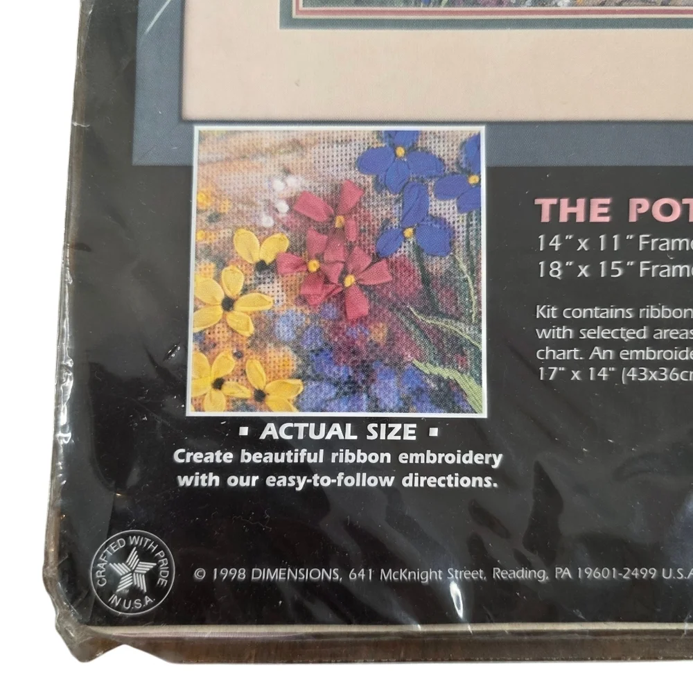 Vintage 1998 Dimensions “The Potting Shed” Ribbon Embroidery Kit 1512 NIP